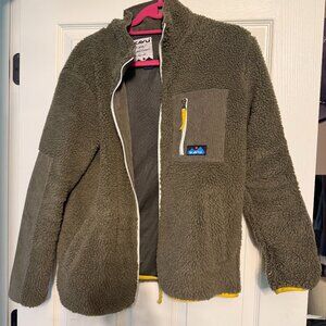 Kavu Pearsoll Fleece Zip Up Jacket Moss Size Small